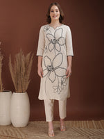 Thumbnail for Floral Embroidered Co Ords, White - Hiral Fashion - Distacart