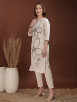 Thumbnail for Floral Embroidered Co Ords, White - Hiral Fashion - Distacart