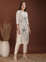 Thumbnail for Floral Embroidered Co Ords, White - Hiral Fashion - Distacart