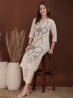 Thumbnail for Floral Embroidered Co Ords, White - Hiral Fashion - Distacart