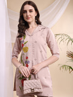 Thumbnail for Floral Embroidered Co Ords, Pink - Hiral Fashion - Dista