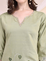 Thumbnail for Floral Embroidered Co-Ords, Green - Hiral Fashion - Distacart
