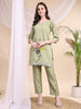Floral Embroidered Co-Ords, Green - Hiral Fashion - Distacart