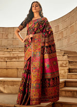 Thumbnail for NOZ2TOZ Women's Cotton Silk Black Woven Design Designer Saree With Blouse Piece - Distacart