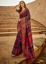 Thumbnail for NOZ2TOZ Women's Cotton Silk Navy Blue Woven Design Designer Saree With Blouse Piece - Distacart