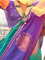 Thumbnail for NOZ2TOZ Women's Silk Blend Purple Woven Design Designer Saree With Blouse Piece - Distacart