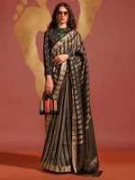 Thumbnail for NOZ2TOZ Women's Viscose Silk Black Woven Design Designer Saree With Blouse Piece - Distacart
