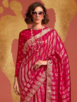 Thumbnail for NOZ2TOZ Women's Viscose Silk Pink Woven Design Designer Saree With Blouse Piece - Distacart