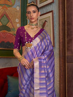 Thumbnail for NOZ2TOZ Women's Viscose Silk Magenta Woven Design Designer Saree With Blouse Piece - Distacart