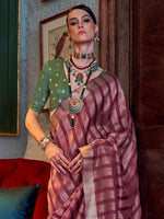 Thumbnail for NOZ2TOZ Women's Viscose Silk Green Woven Design Designer Saree With Blouse Piece - Distacart