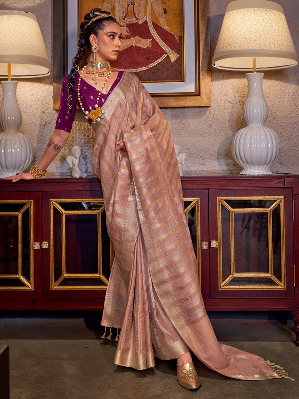 NOZ2TOZ Women's Viscose Silk Magenta Woven Design Designer Saree With Blouse Piece - Distacart