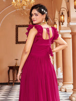 Thumbnail for Prazu Fashion Rani Pink Georgette With Rich Zari-Sequins Embroidery Gown