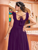Thumbnail for Prazu Fashion Wine Georgette With Rich Zari-Sequins Embroidery Gown