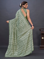 Thumbnail for NOZ2TOZ Women's Dola Silk Sea Green Printed Designer Saree With Blouse Piece - Distacart