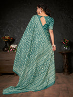 Thumbnail for NOZ2TOZ Women's Dola Silk Sea Green Printed Designer Saree With Blouse Piece - Distacart