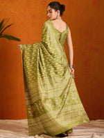 Thumbnail for NOZ2TOZ Women's Cotton Blend Light Green Printed Designer Saree With Blouse Piece - Distacart