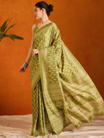 Thumbnail for NOZ2TOZ Women's Cotton Blend Light Green Printed Designer Saree With Blouse Piece - Distacart