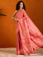 Thumbnail for NOZ2TOZ Women's Cotton Blend Pink Printed Designer Saree With Blouse Piece - Distacart