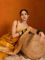 Thumbnail for NOZ2TOZ Women's Cotton Blend Yellow Printed Designer Saree With Blouse Piece - Distacart