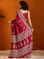 Thumbnail for NOZ2TOZ Women's Cotton Blend Pink Printed Designer Saree With Blouse Piece - Distacart