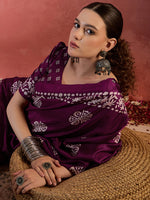 Thumbnail for NOZ2TOZ Women's Cotton Blend Magenta Printed Designer Saree With Blouse Piece - Distacart