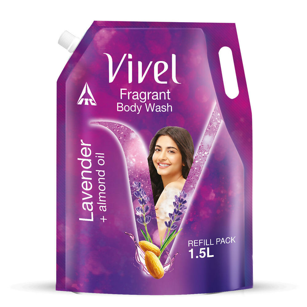 Vivel Fragrant Body Wash Lavender & Almond Oil Shower Gel Supersaver XL Refill Pouch - Distacart