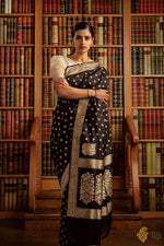 Thumbnail for Preksha Creation Indian Style Banarasi Soft Silk Women Saree - Black - Distacart