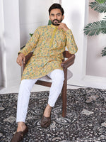 Thumbnail for Anaita Yellow Digital Printed Work Cotton Straight Kurta - Distacart