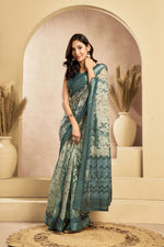 Thumbnail for Vastranavya Digital Printed Linen Ready To Wear Designer Saree with Unstitched Blouse - Distacart