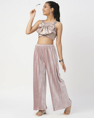 Lil Drama Glam Up Girls Grey Pant With Satin Top Party Co-Ordinate Set - Distacart