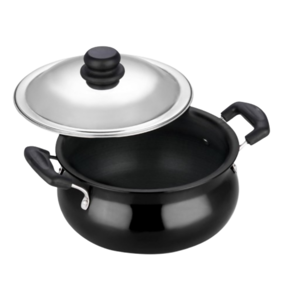 Vinod Black Pearl Hard Anodised Non Stick Handi with Lid - Dista