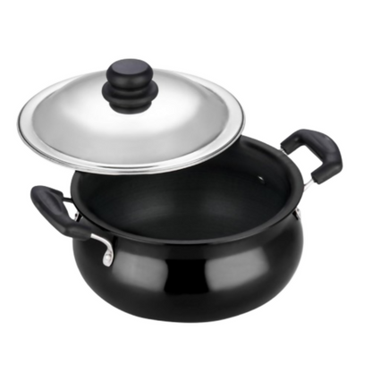 Vinod Black Pearl Hard Anodised Non Stick Handi with Lid - Dista