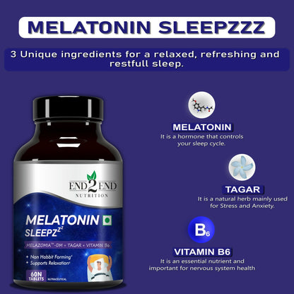 End2End Nutrition Melatonin Sleepzzz Tablets - Distacart