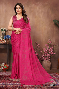 Thumbnail for Aafreen Partywear Designer Pink Rangoli Silk Fancy Saree - Distacart