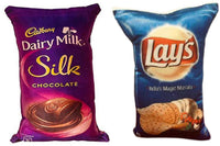Thumbnail for Unique Fashion Pack of 2 Microfibre Filled Reversible Cushion For Kids - Dairy Milk Silk And Blue Lays - Distacart
