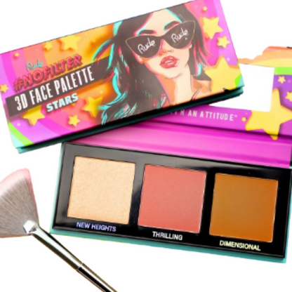 Rude Cosmetics Nofilter 3d Face Palette - Stars - Distacart