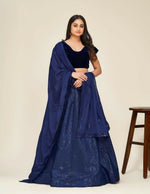 Thumbnail for Jyoti Fashion Women's Blue Two Tone Tapeta Silk Sequins Designer Lehenga Choli Set - Distacart