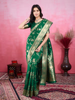 Thumbnail for Vedant Vastram Banarasi Silk Fashion Saree - Green - Distacart