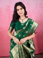Thumbnail for Vedant Vastram Banarasi Silk Fashion Saree - Green - Distacart