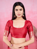 Thumbnail for Vedant Vastram Banarasi Silk Fashion Saree - Red - Distacart