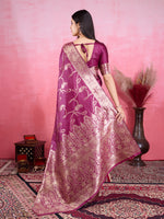 Thumbnail for Vedant Vastram Banarasi Silk Fashion Saree - Wine - Distacart