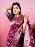 Thumbnail for Vedant Vastram Banarasi Silk Fashion Saree - Wine - Distacart