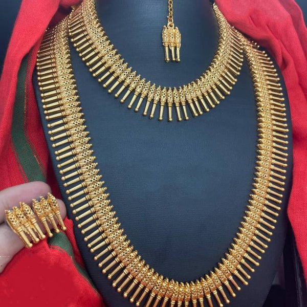 Jewel City Exquisite Gold Spike Necklace Set - Traditional Kerala Style Jewelry Collection - Distacart