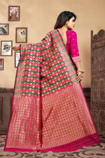Thumbnail for Vedant Vastram Litchi Silk Designer Banarasi Saree - Magenta - Distacart