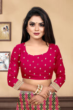 Thumbnail for Vedant Vastram Litchi Silk Designer Banarasi Saree - Magenta - Distacart