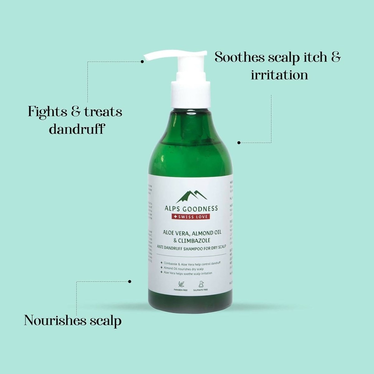 Alps Goodness Aloe Vera, Almond Oil & Climbazole Anti-Dandruff Shampoo - Distacart
