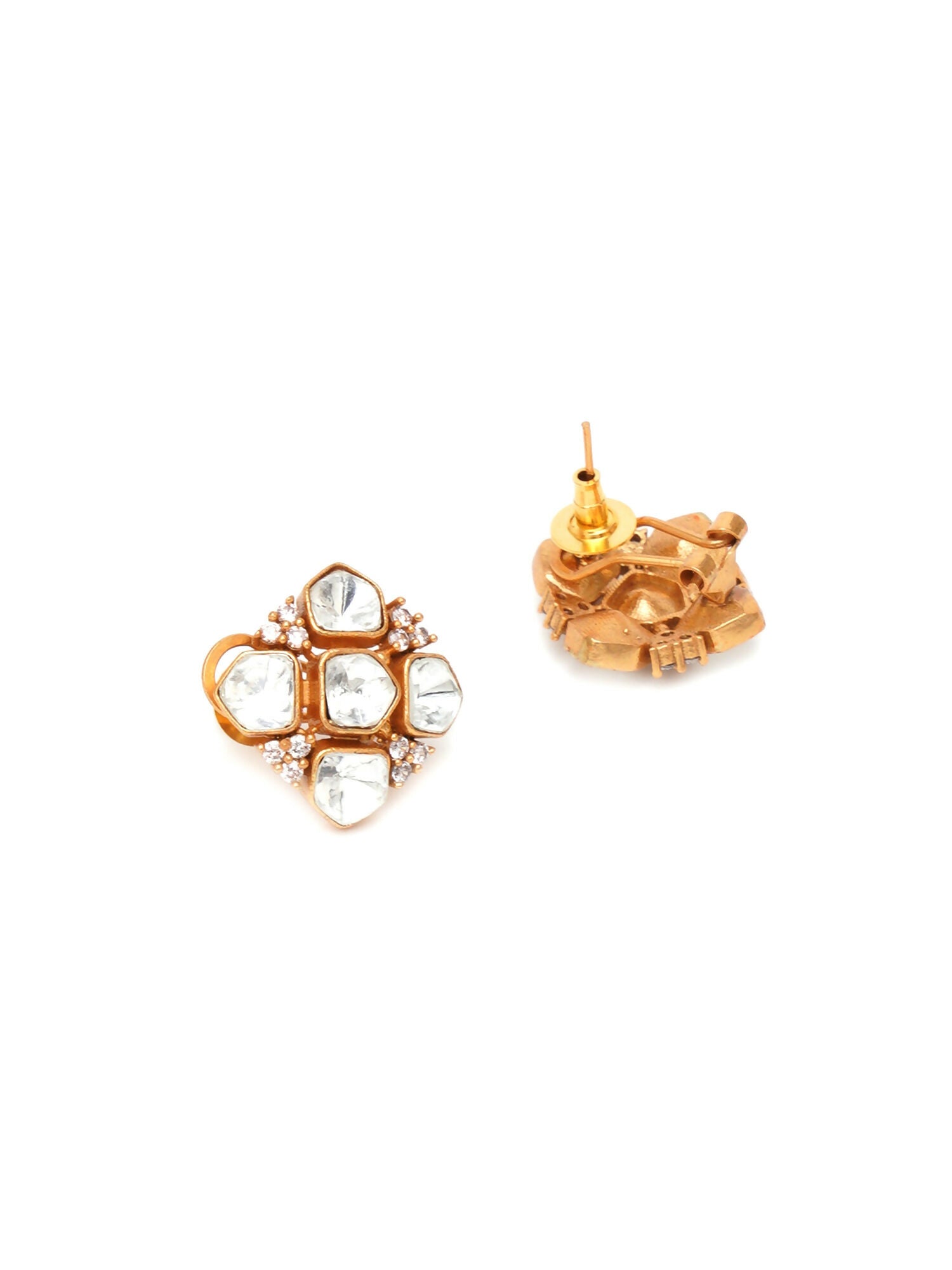 Kundan Studs (Gold) - Ruby Raang - Distacart