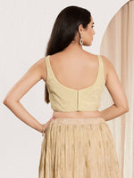 Thumbnail for Joban Fashion Cream Tissue Padded Blouse With Sweetheart Neck Sleeveless