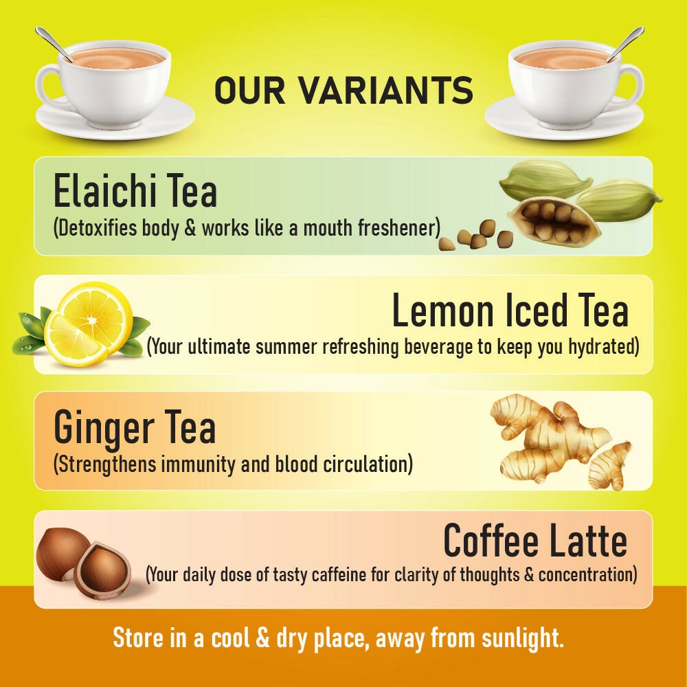 Naivedyam Lemon Iced Instant Tea Premix Powder Sachets - Distacart