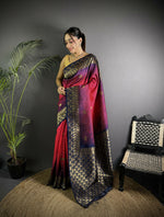 Thumbnail for Joban Fashion Red Handloom Silk Ikkat Saree